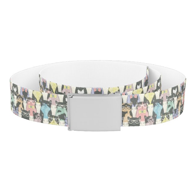 Hipster Cute Cats Pattern Belt (Coil)