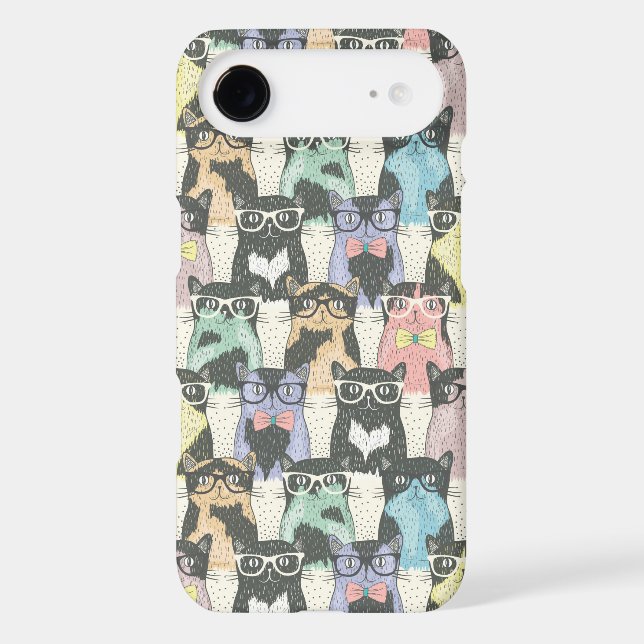 Hipster Cute Cats Pattern Case-Mate iPhone Case (Back)
