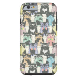 Hipster Cute Cats Pattern Tough iPhone 6 Case