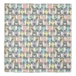 Hipster Cute Cats Pattern Duvet Cover