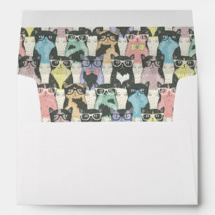 Hipster Cute Cats Pattern Envelope