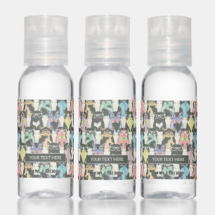 Hipster Cute Cats Pattern Hand Sanitizer