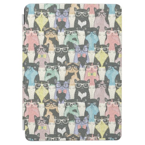 Hipster Cute Cats Pattern iPad Air Cover