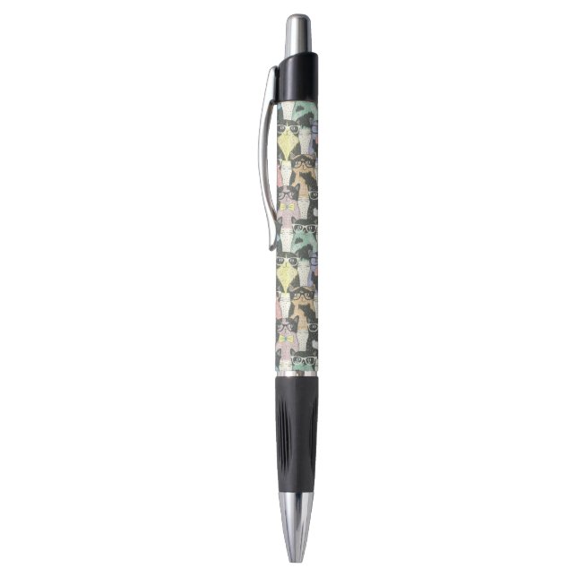 Hipster Cute Cats Pattern Pen (Top (Vertical))