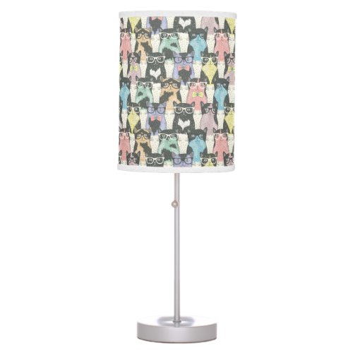 Hipster Cute Cats Pattern Table Lamp