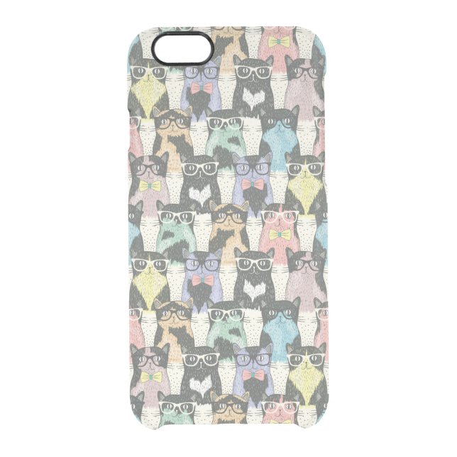 Hipster Cute Cats Pattern Uncommon iPhone Case (Back)