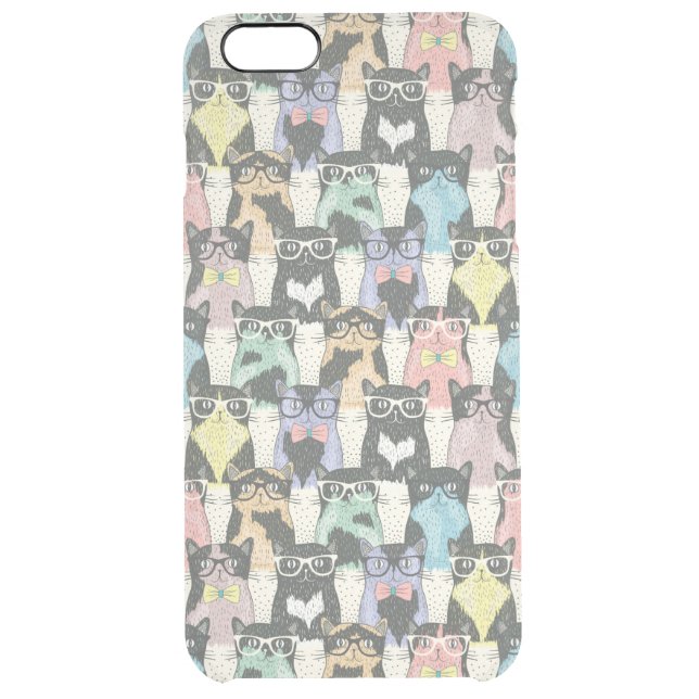 Hipster Cute Cats Pattern Uncommon iPhone Case (Back)