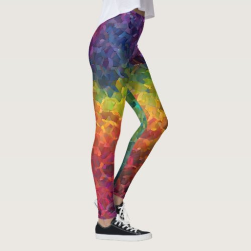 Hipster Cute Crystals Big Bang Rainbow Design Leggings