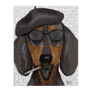 Hipster Dachshund Black and Tan Acrylic Print