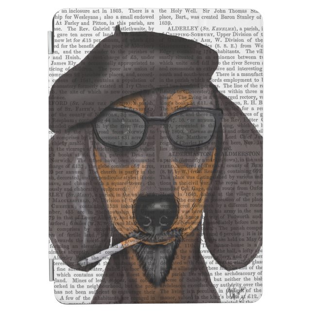 Hipster Dachshund Black and Tan iPad Air Cover (Front)