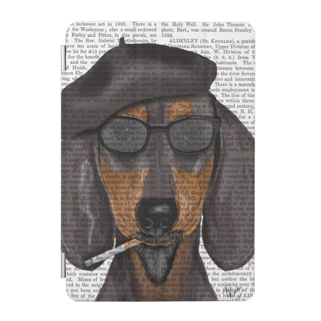 Hipster Dachshund Black and Tan iPad Mini Cover (Front)