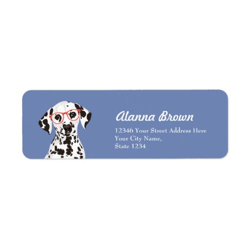 Hipster Dalmatian Address Label for Dog Lovers