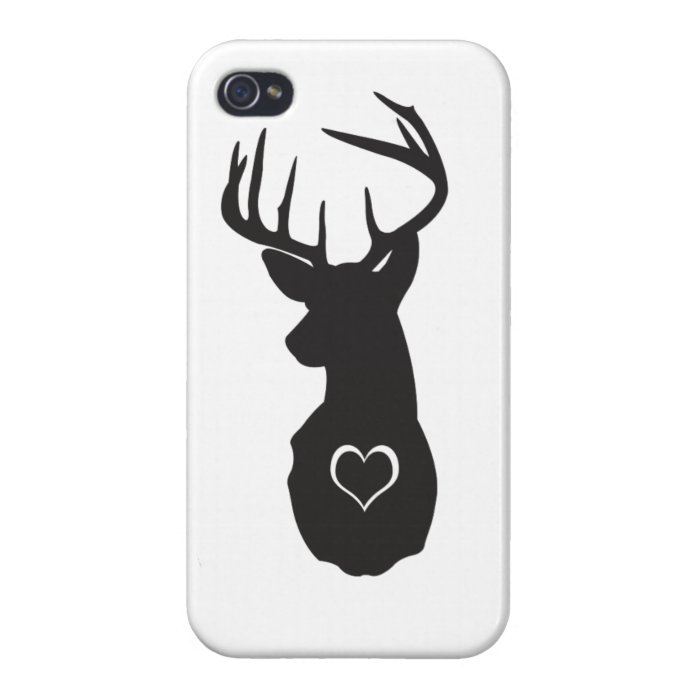 Hipster Deer Head with Hearts iPhone 4/4S Cases