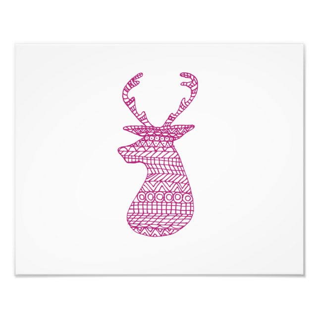 HIPSTER DEER TRIBAL PRINT - PINK (Front)