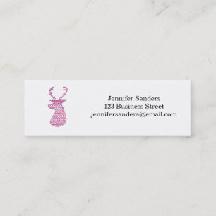 HIPSTER DEER TRIBAL PRINT - PINK MINI BUSINESS CARD