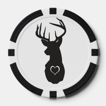 Hipster Deer With Hearts Poker Chips