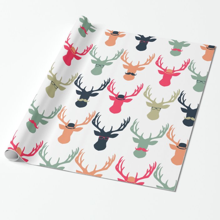 Hipster Deer Wrapping Paper | Zazzle.com