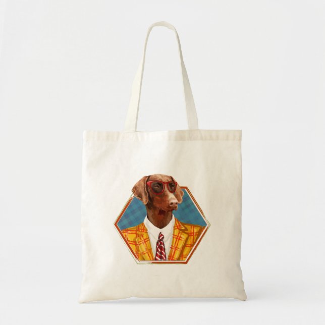 Hipster Dobermann - Doberman Pinscher Tote Bag (Front)