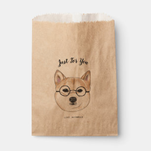 Hipster Dog, Shiba Inu Just For You Custom Favor Bag