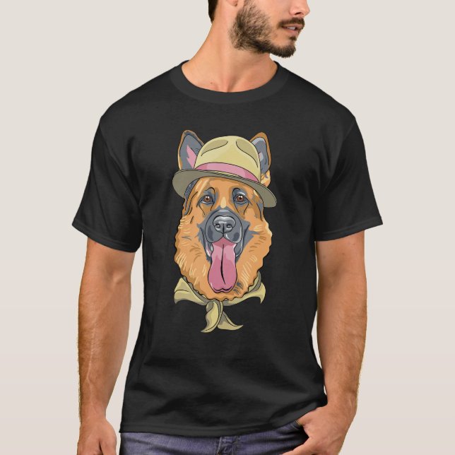 Hipster Dog Wearing Scarf Goofy Geek Dog T-Shirt (Front)