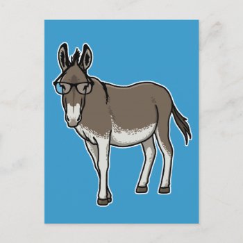 Hipster Donkey Postcard by DuchessOfWeedlawn at Zazzle