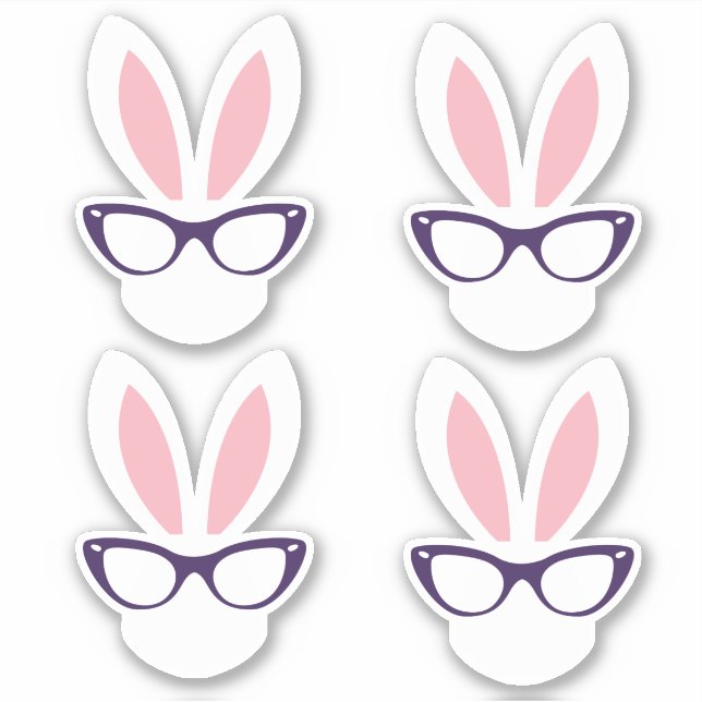 Hipster Easter Bunny Sticker (Front)