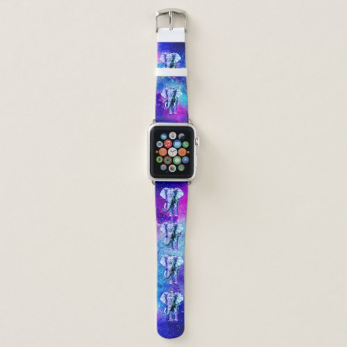 Hipster Elephant Nebula Space Apple Watch Band