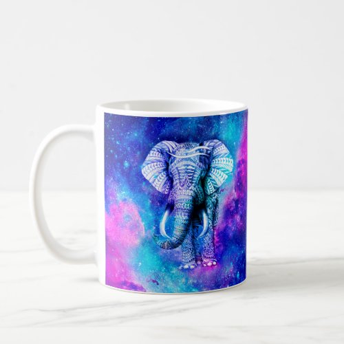 Hipster Elephant Nebula Space Coffee Mug