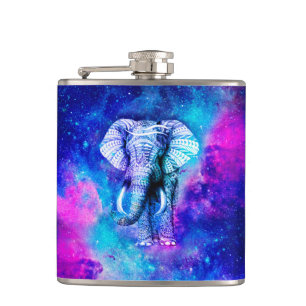 Hipster Elephant Nebula Space Flask