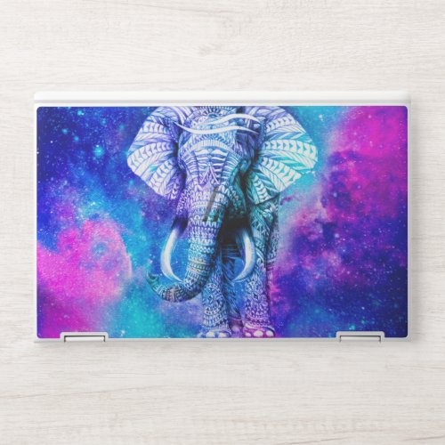 Hipster Elephant Nebula Space HP Laptop Skin