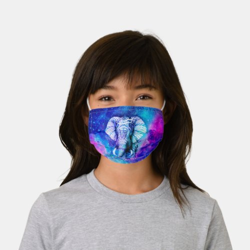 Hipster Elephant Nebula Space Kids Cloth Face Mask