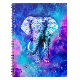 Hipster Elephant Nebula Space Notebook