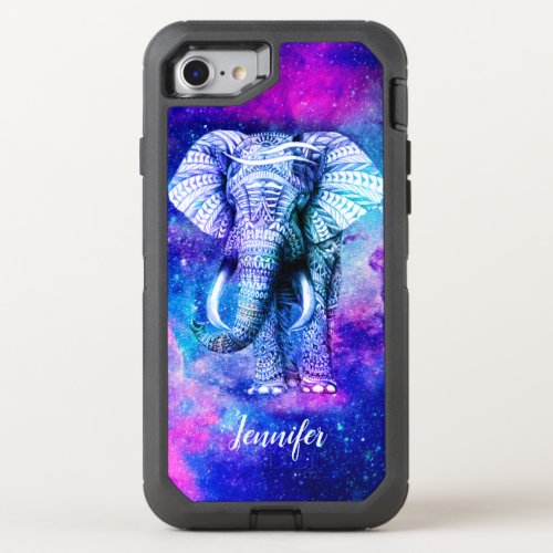 Hipster Elephant Nebula Space OtterBox Defender iPhone SE87 Case