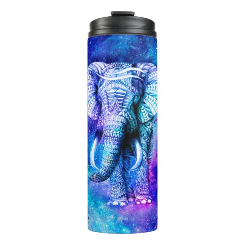 Hipster Elephant Nebula Space Thermal Tumbler