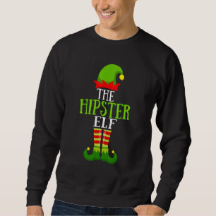 Hipster Elf Matching Family Group Christmas Party Sweatshirt