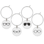 Hipster Eyeglasses Wine Glass Charms at Zazzle