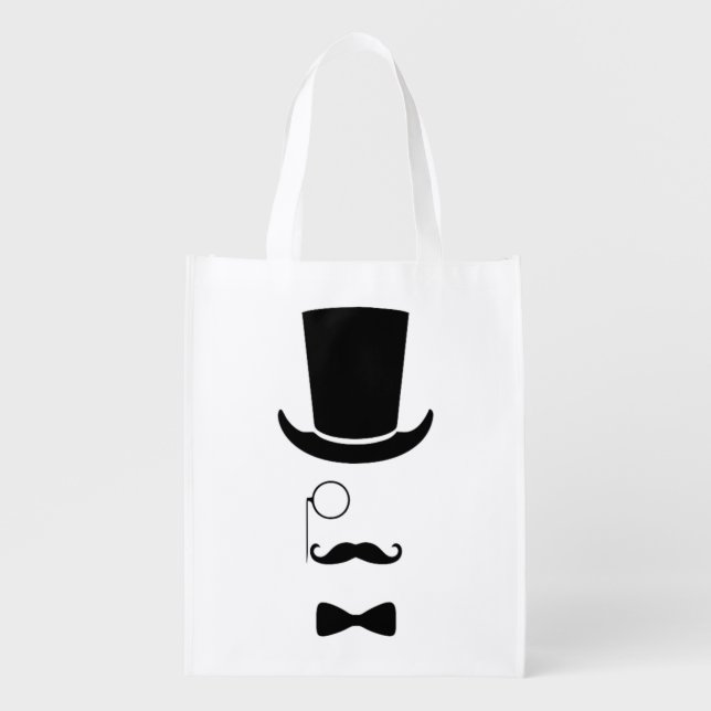 Hipster Face Reusable Bag (Front)