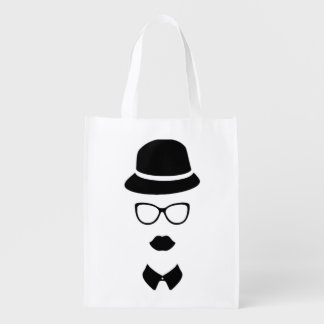 Hipster Face Reusable Bag