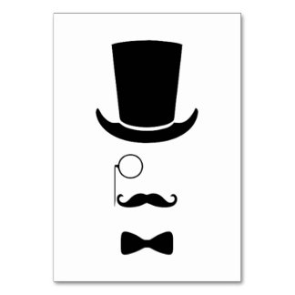 Hipster Face Table Card