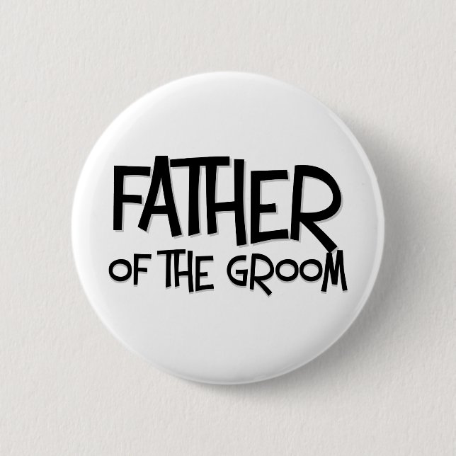 Hipster Father of the Groom Pinback Button (Front)