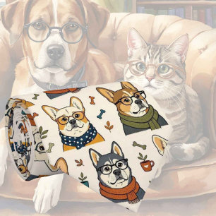 Hipster Faux Silk Stylish Dogs Gentleman's Neck Tie