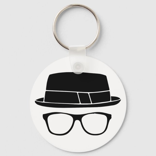 Hipster Fedora Keychain (Front)