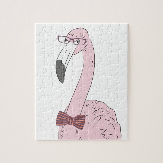 Hipster Flamingo Jigsaw Puzzle (Vertical)