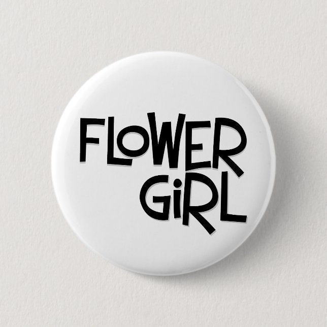 Hipster Flower Girl Pinback Button (Front)
