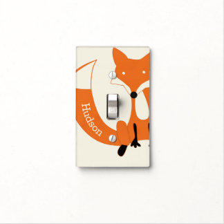Hipster Forest Fox Baby Nursery Light Switch Cover