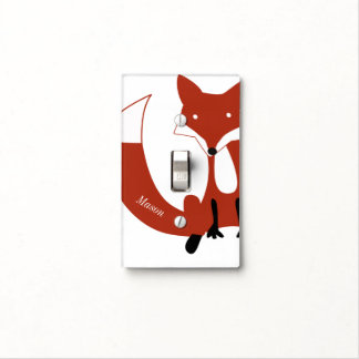 Hipster Forest Fox Baby Nursery Light Switch Cover