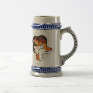 Hipster Fox Beer Stein