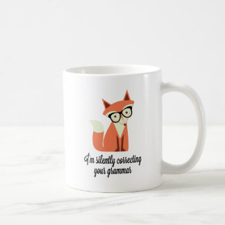 Hipster Fox Grammar Coffee Mug
