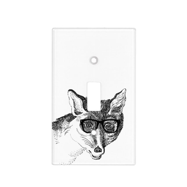 Hipster Fox Light Switch Cover (Front)