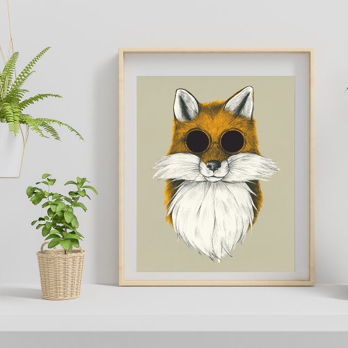 Hipster Fox Poster